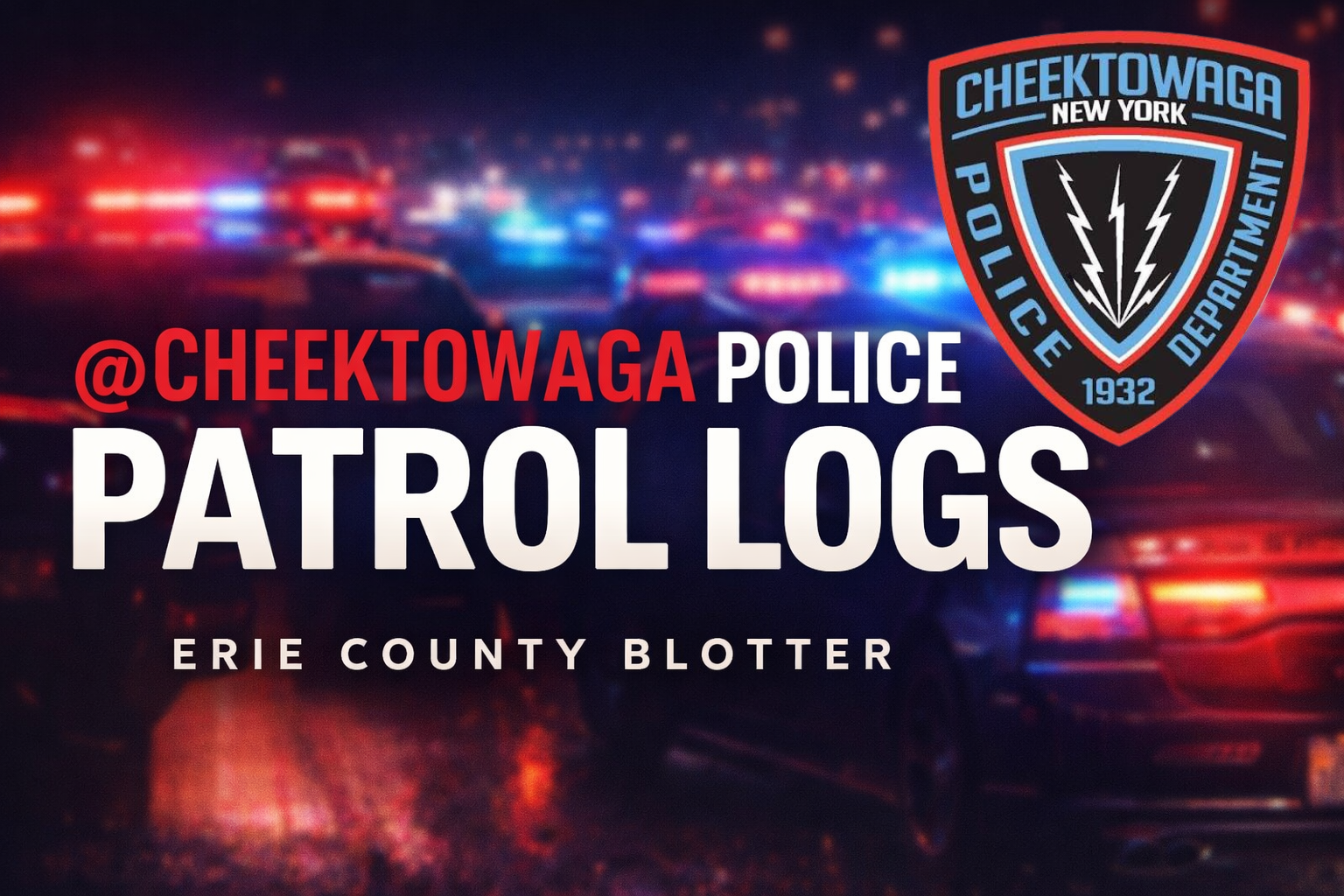 Cheektowaga Police Dept. Weekly Patrol Briefings, September 21–27, 2026