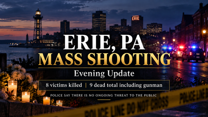 UPDATE: Erie Mass Shooting Claims Eight Victims, Including Two Children and Pregnant Woman