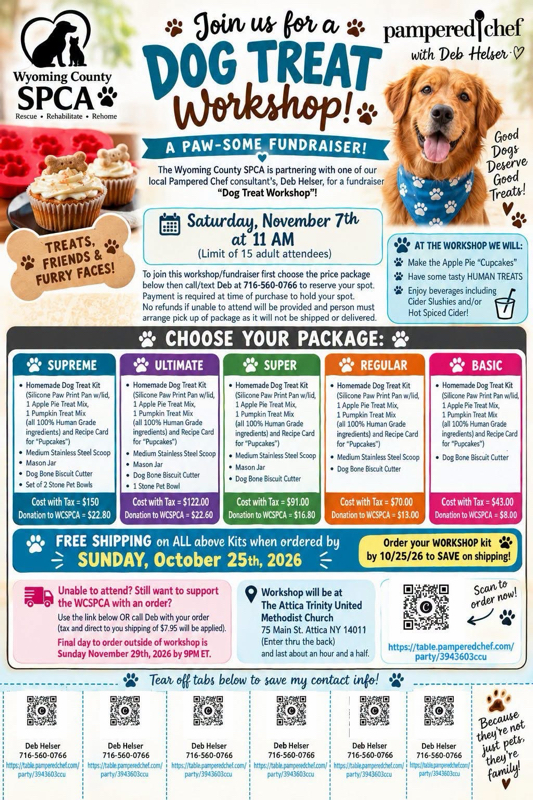 Dog Treat Workshop to Benefit Wyoming County SPCA