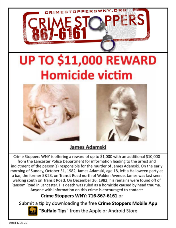 WHO KILLED JAMES ADAMSKI? THE HALLOWEEN MURDER THAT HAS HAUNTED WESTERN NEW YORK FOR NEARLY 44 YEARS